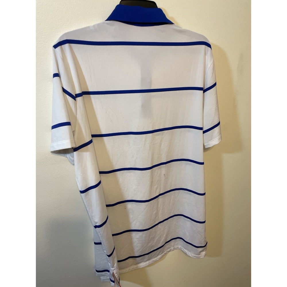 RLX Ralph Lauren Golf Polo Dry Fitting White/Blue Stretch Shirt Men's Size Large - Picture 3 of 5